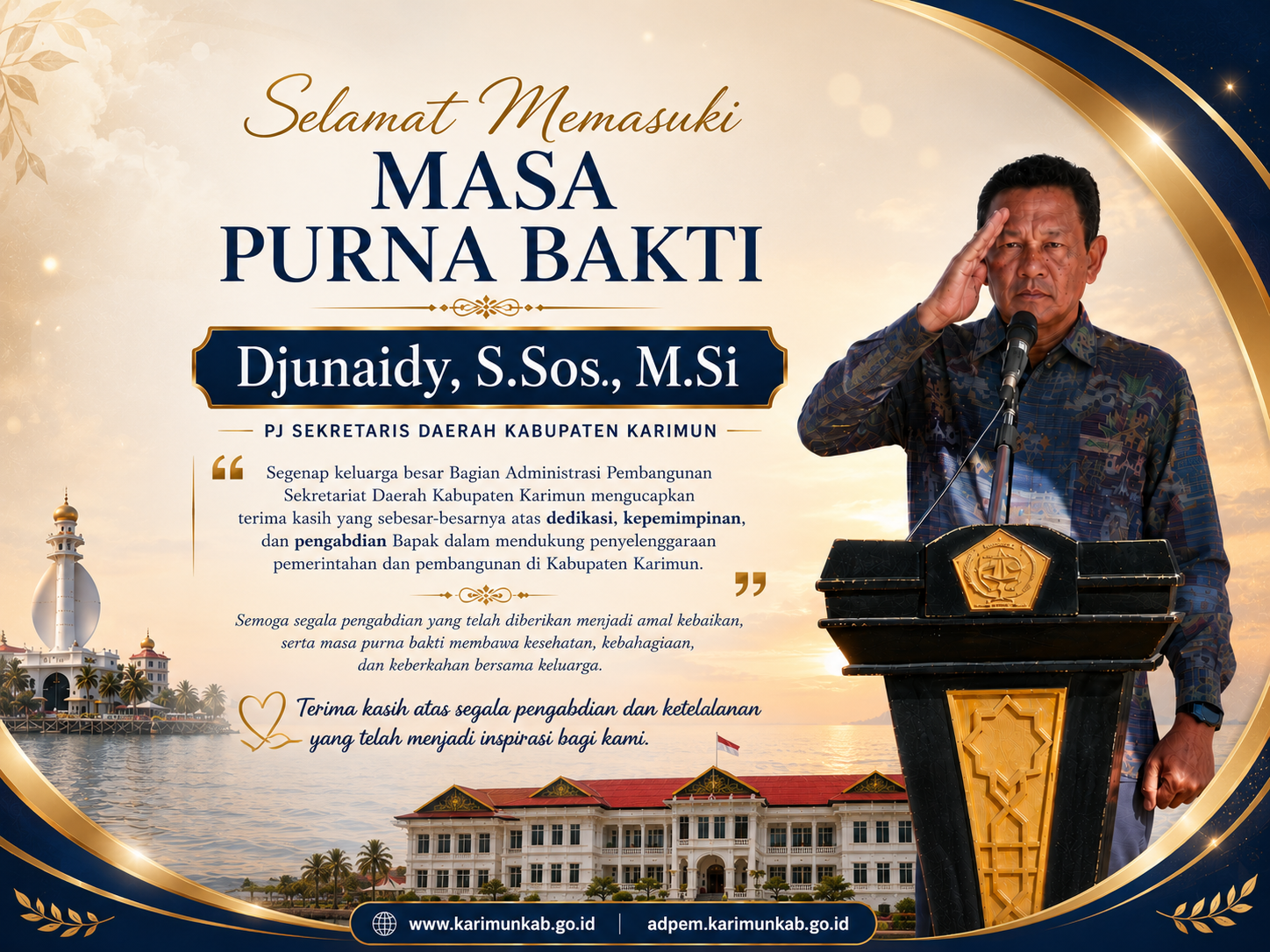 Selamat Memasuki Masa Purna Bakti PJ Sekda Kabupaten Karimun